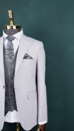 کت شلوار طوسی روشن