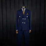 کت و شلوار سرمه ای شش دکمه