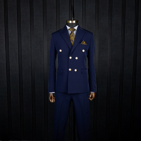 کت و شلوار سرمه ای شش دکمه