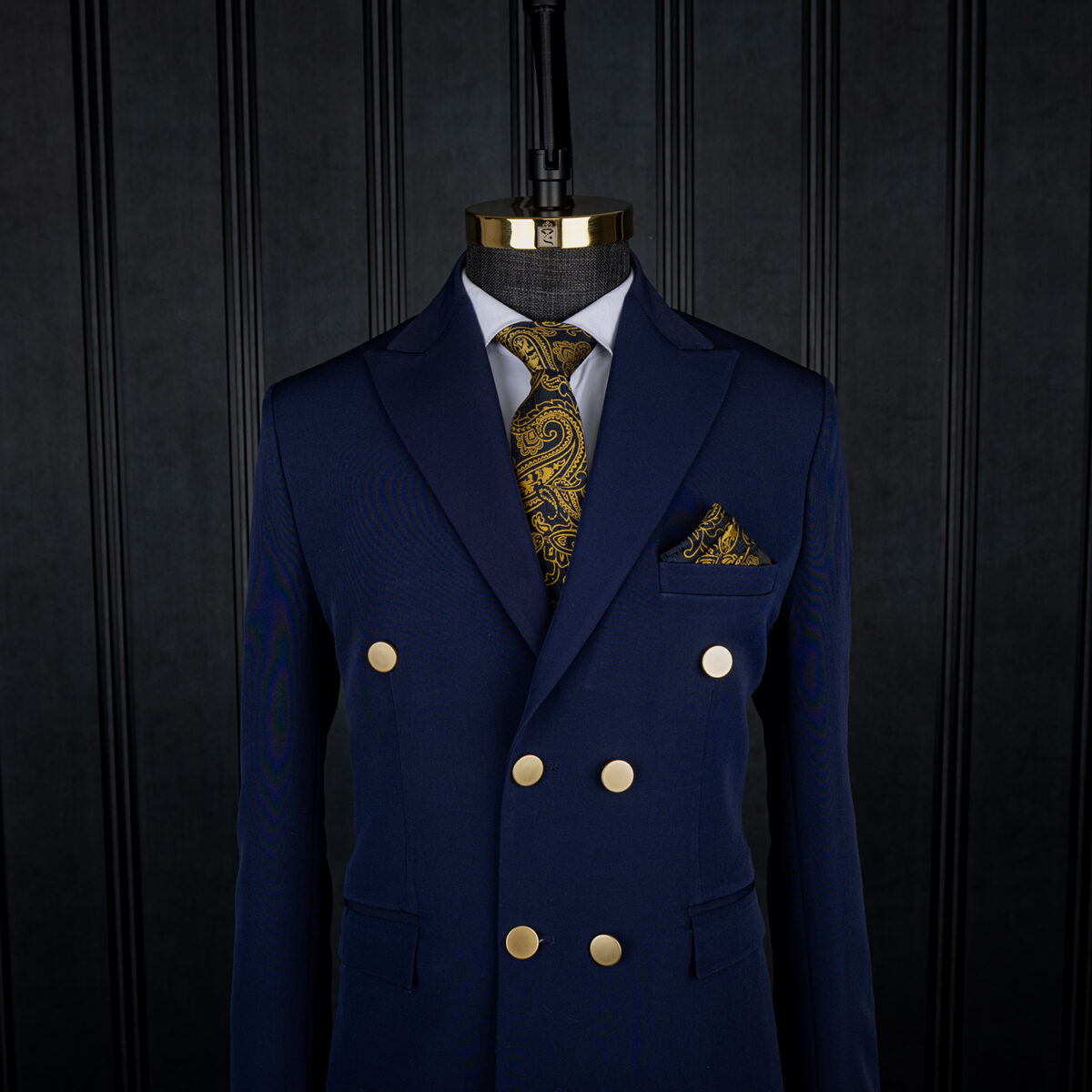 کت و شلوار شش دکمه سرمه ای