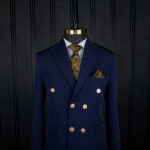 کت و شلوار شش دکمه سرمه ای