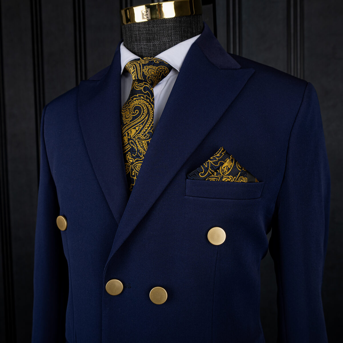 کت و شلوار سرمه ای دبل برست