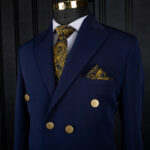 کت و شلوار سرمه ای دبل برست