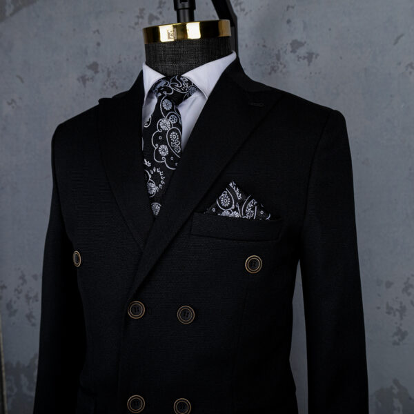 کت و شلوار مشکی شش دکمه