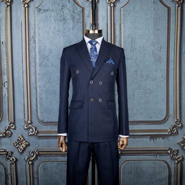 کت و شلوار سرمه ای دبل برست