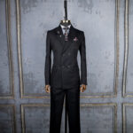کت و شلوار دبل برست مشکی فاستونی