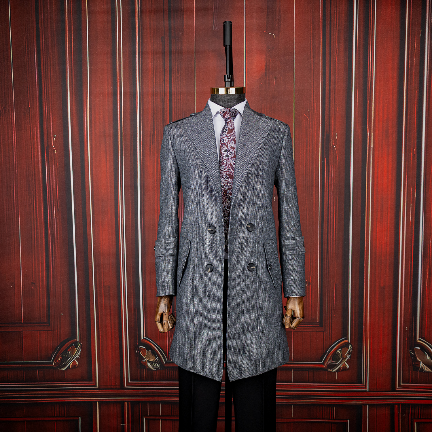 3601 پالتو طوسی جناقی ریز