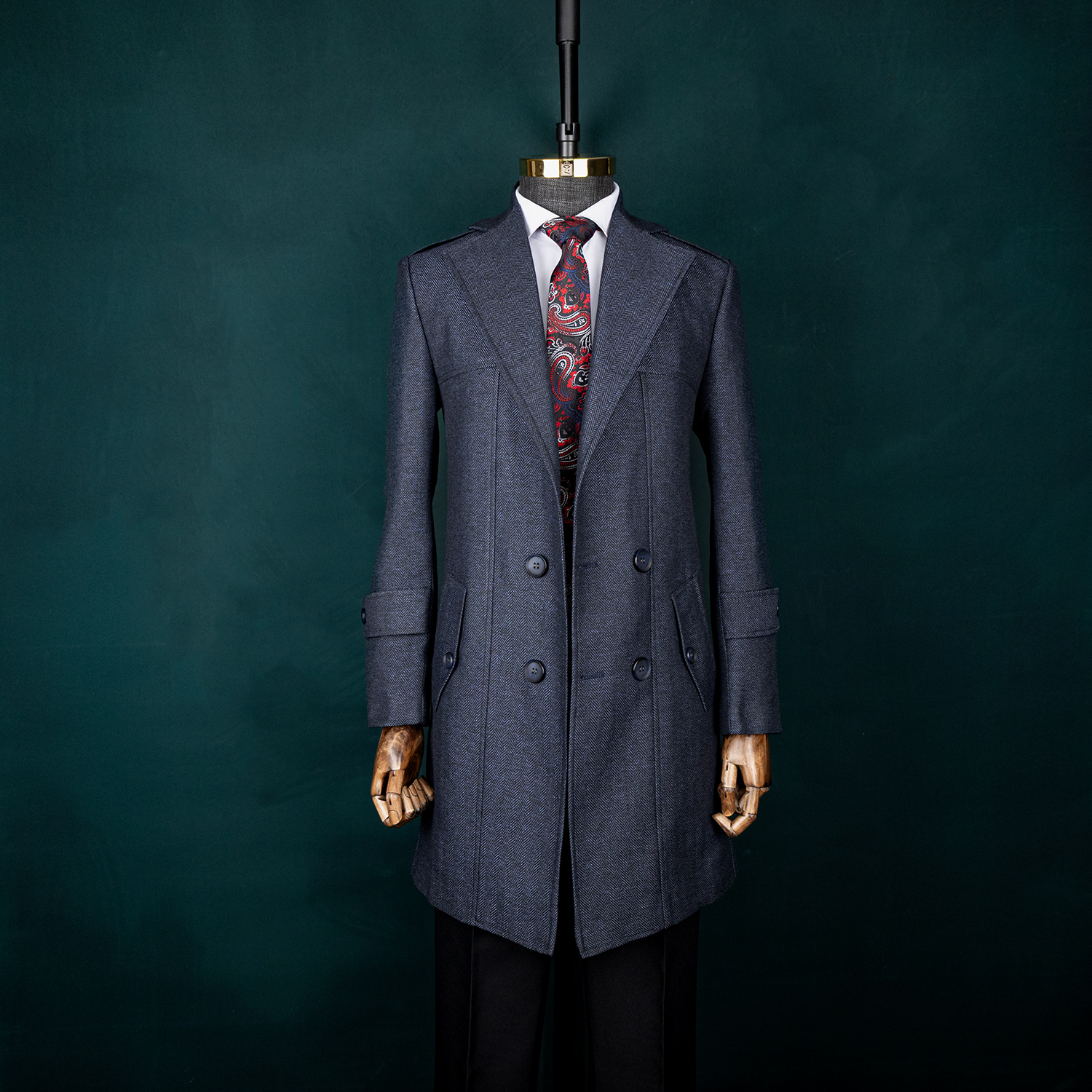 3605 پالتو سرمهای جناقی ریز