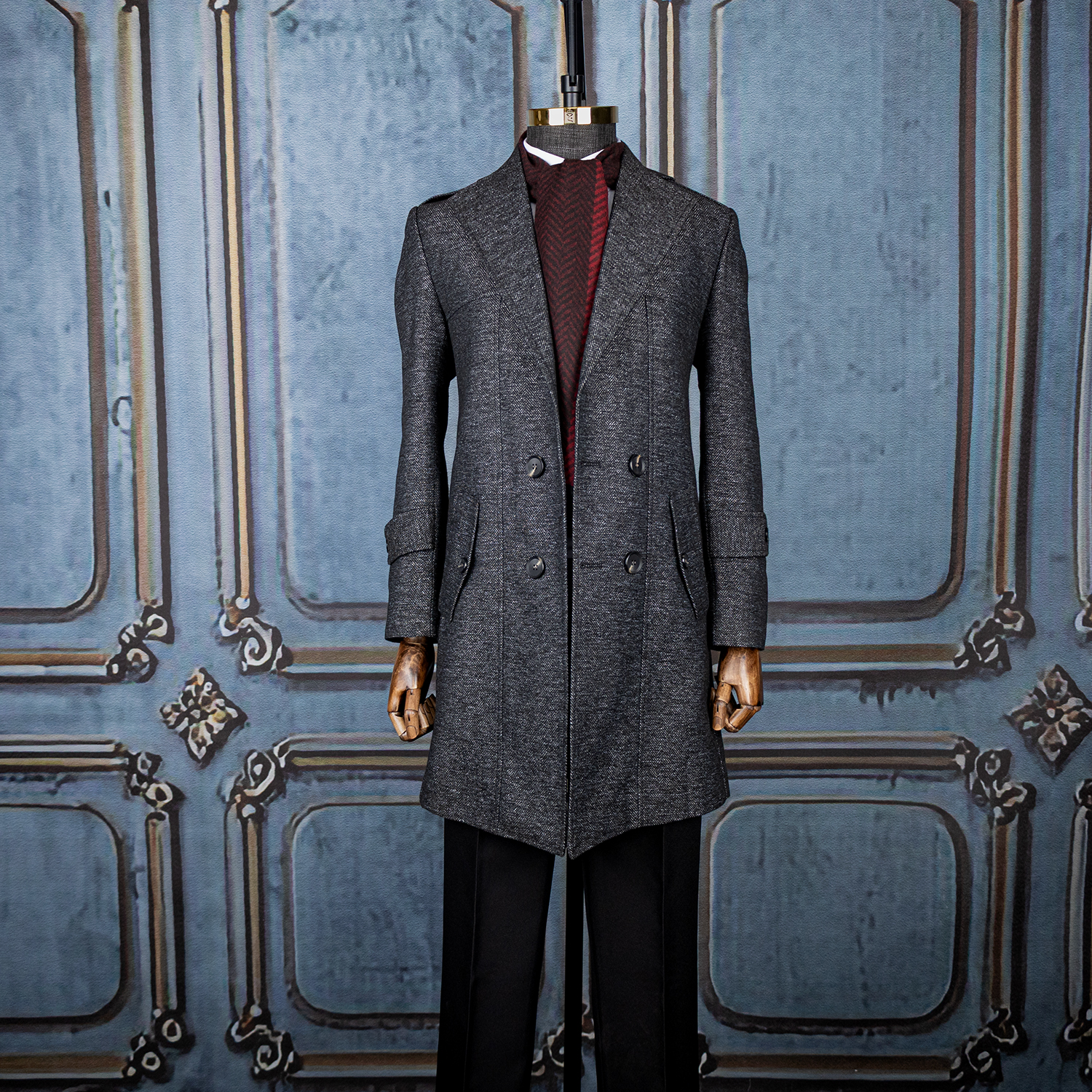 3613 پالتو ذغالی جناقی ریز