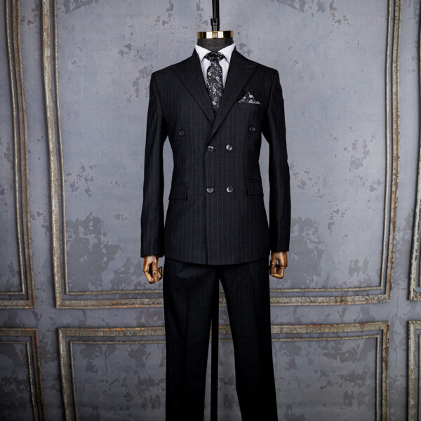 کت و شلوار مشکی دبل برست دیپلمات