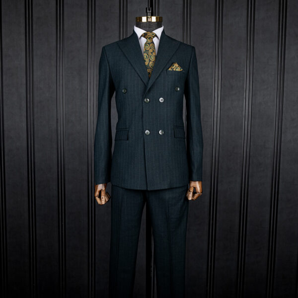 کت و شلوار سبز دبل برست دیپلمات