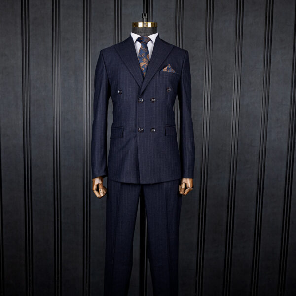کت و شلوار سرمه ای دبل برست دیپلمات