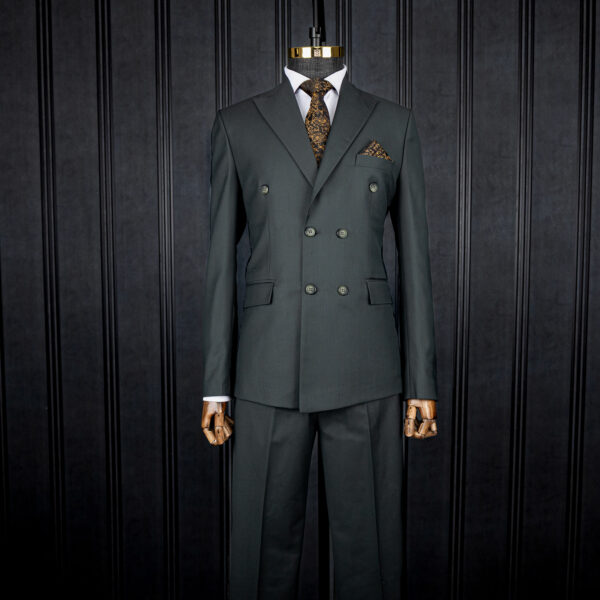 کت و شلوار دبل برست سبز سلطنتی مگا
