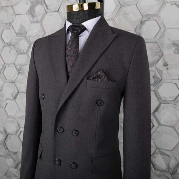 کت و شلوار شش دکمه ذغالی