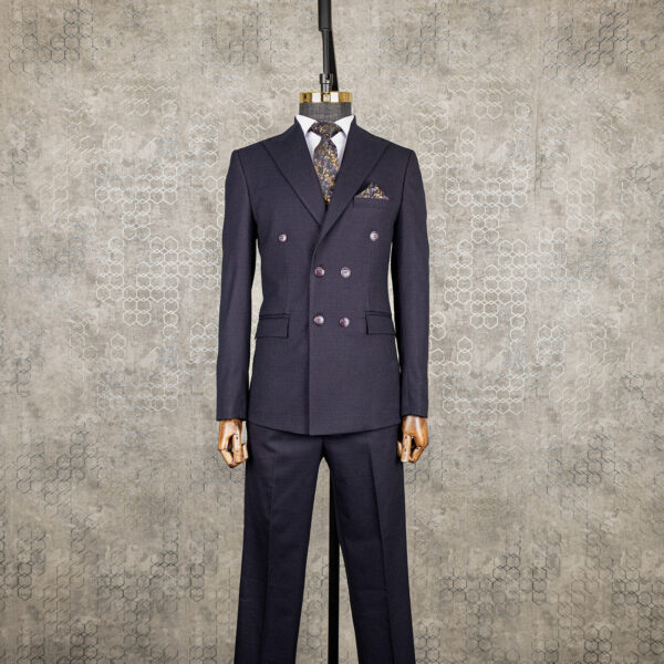 کت و شلوار ارغوانی دبل برست