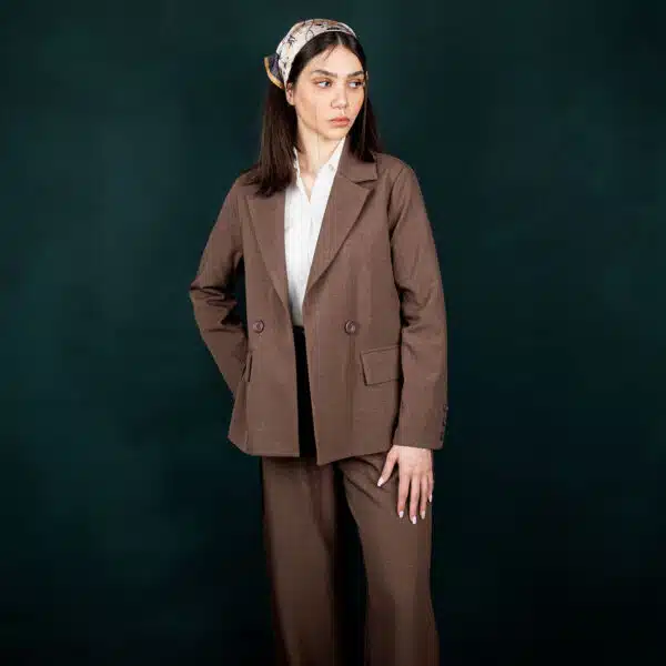 کت و شلوار زنانه هرمس قهوه ای