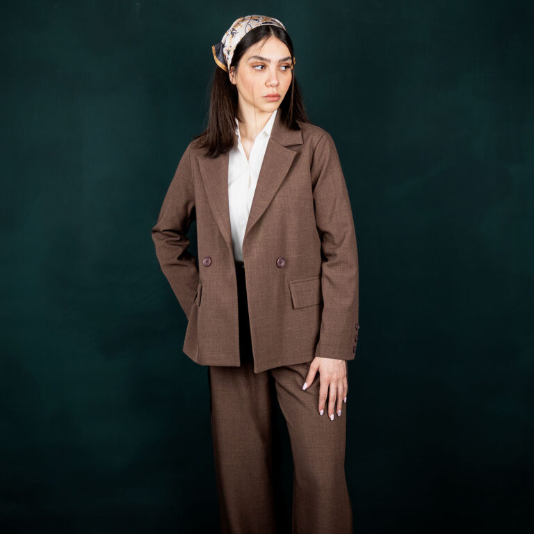 کت و شلوار زنانه هرمس قهوه ای