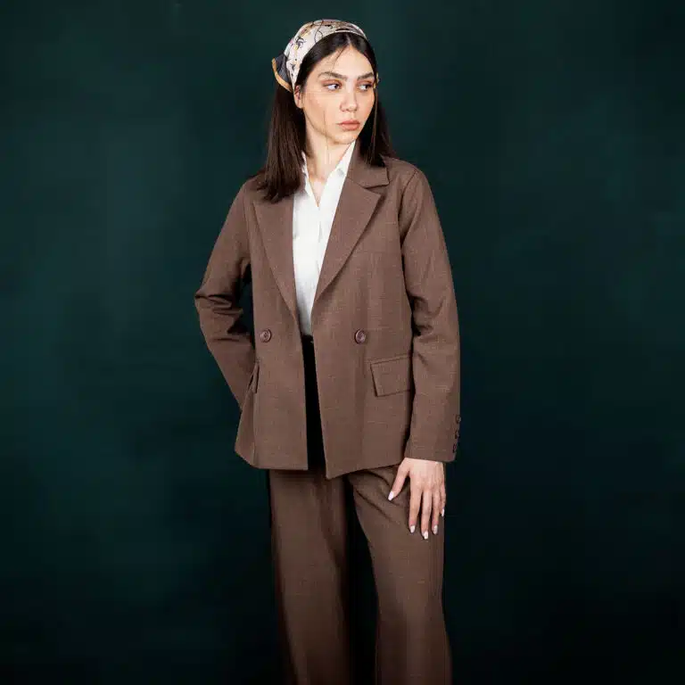 کت و شلوار زنانه هرمس قهوه ای